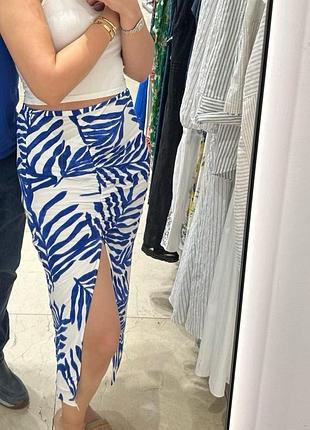 Юбка из вискозы, длины миди с разрезом спереди h&amp;m