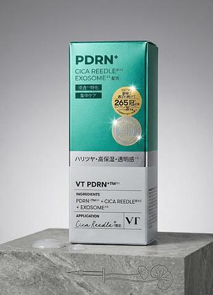 Vt cosmetics pdrn+ essence - регенеруюча сироватка з екзосомами та мікроголками cica reedle, 30 мл