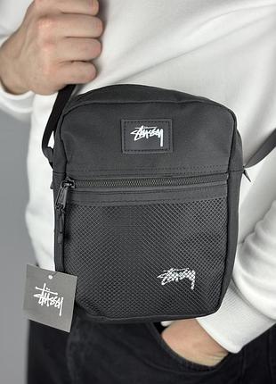 Месенджер через плече stussy у 3-ох кольорах: чорний, коричневий, камуфляж