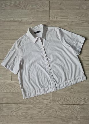 Рубашка m&amp;s collection укороченная белая