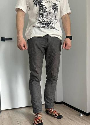 Мужские брюки jack &amp; jones slim/marco (в клетку)