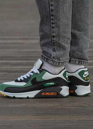 Кросівки nike air max 90 white green suede