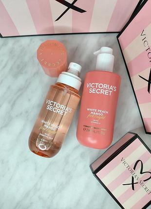 Набор / мист + лосьон для тела body care «white peach &amp; mango». victoria’s secret. оригинал 🇺🇸