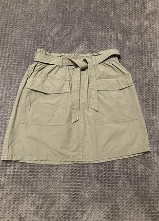 Спідниця, h&m, спідниця хакі, спідниці з кишенями, спідниця з паском, юбка, юбка хаки