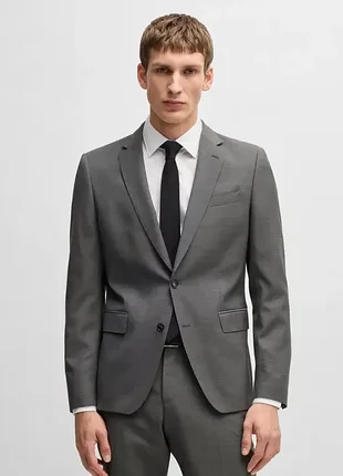 Премиальный мужской классический пиджак hugo boss slim fit patterned wool оригинал новый с этикетками
