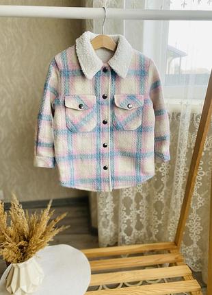 Стильна тепла сорочка куртка на 3-4 роки