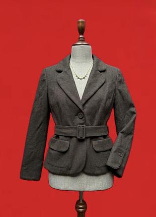 Жакет / коротке пальто h&m додаванням вовни та шовку розмір m (40) в ідеальному стані з поясом вінтажний ретро елегантний класичний піджак