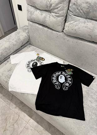 Футболки від бренду bape x chrome hearts