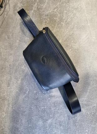 Поясная сумка longchamp, бананка longchamp, кожаная сумка, сумка longchamp