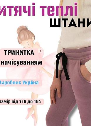 Классные теплые детские спортивные штаны, брюки трехнитка для девочки, детские брюки для девочки с начесом 122
