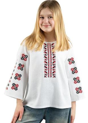 Вышиванка для девочки детская и подростковая, сорочка-вышиванка для девочки, вышиванки для девочек и женские 158