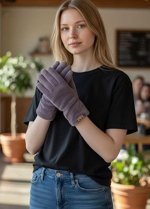 Перчатки женские теплые фиолетовый цвет number one 12-5*81размер 6,5-8,5