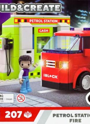 Конструктор iblock junior kids hits build & create petrol station fire