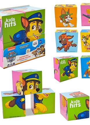 Іграшка дерев'яна kidshits paw patrol арт. kh20/050 кубики у плівці 10*5*10 см
