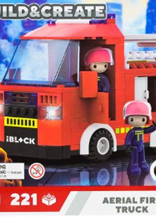 Конструктор iblock junior kids hits build & create aerial fire truck