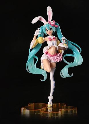 Аниме фигурка hatsune miku (хацунэ мику) пасхальный зайчик - 22 см