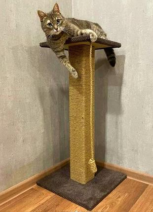 Когтеточка лежанка 65х40х40 см квадратная дряпка для кота
