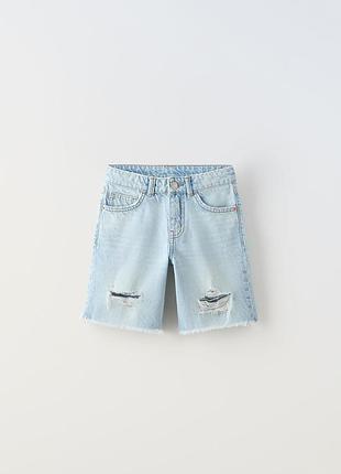 Детские джинсовые шорты для мальчика zara 1879/992 140 см голубой