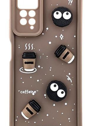 Чехол shock case 3d print для xiaomi redmi note 11 pro / note 11 pro 5g бампер силиконовый с рисунком coffee