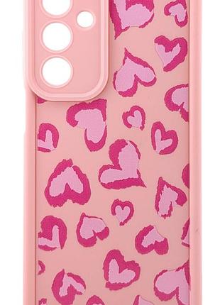 Чехол shock case print для samsung galaxy a16 / a165 бампер силиконовый цвет светло-розовый с рисунком сердца