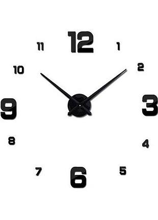 Часы настенные 3d diy clock new (с цифрами) black top shop ua_