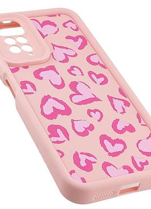 Чохол shock case print для xiaomi redmi note 11/ note 11s бампер силіконовий світло-рожевий з малюнком серця 3