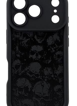 Чехол shock case print для apple iphone 17 pro бампер силиконовый цвет черный с рисунком черепа