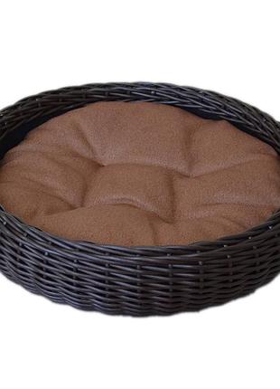 Лежанка (лежак) для кошек и собак из ротанга ручной работы. спальное место xl венге