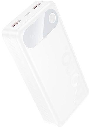 Power bank hoco j154a 20000 mah с быстрой зарядкой и дисплеем 2xusb white
