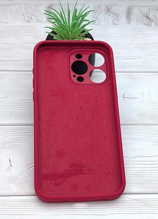 Чехол silicone case box для apple iphone 15 pro max бампер soft touch с микрофиброй малиновый №21 2