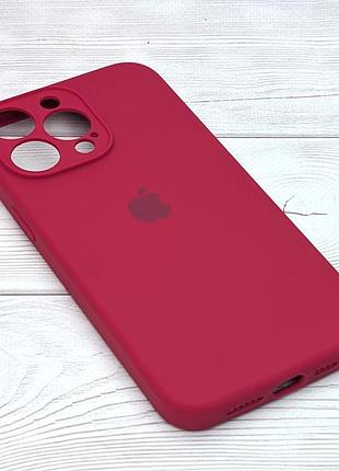 Чехол silicone case box для apple iphone 15 pro max бампер soft touch с микрофиброй малиновый №21 3