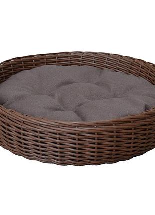 Лежанка (лежак) для кошек и собак из ротанга ручной работы. спальное место xl молочный шоколад