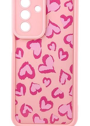 Чохол shock case print для samsung galaxy a17 5g / a176 бампер силіконовий колір світло-рожевий з малюнком серця