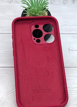 Чехол silicone case box для apple iphone 15 pro бампер soft touch с микрофиброй малиновый (21) 2