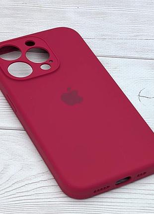 Чехол silicone case box для apple iphone 15 pro бампер soft touch с микрофиброй малиновый (21) 3