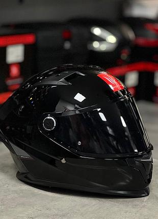 Мотошлем mt braker sv solid gloss black, шлем інтеграл мт брейкер, шлем для мотоцикла мт