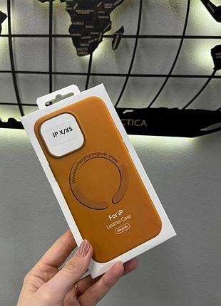 Чохол leather in the box iphone x/iphone xs, шкіряний чохол з мікрофіброю для айфон x/айфон xs