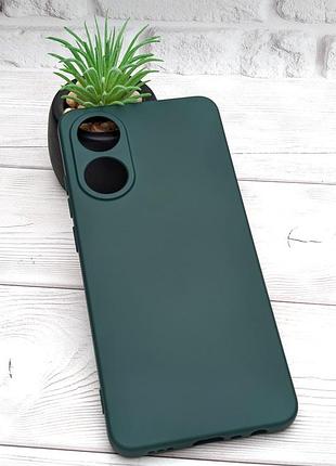 Чохол silicone case для oppo a78 4g бампер силіконовий з мікрофіброю колір зелений