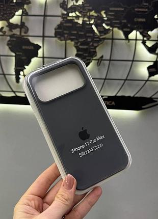 Silicone case чохол з мікрофіброю для iphone 17 pro max,чохол-бамбер для айфон 17 про макс (сірий)