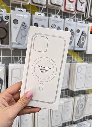 Прозрачный чехол для iphone 15 plus с magsafe и закрытой камерой, чехол с защитой камеры iphone 15 plus