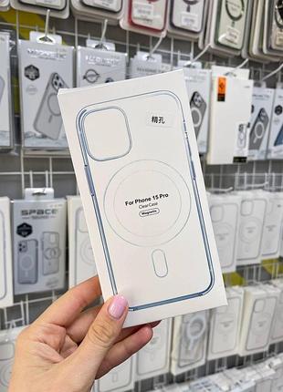 Прозрачный чехол для iphone 15 pro с magsafe и закрытой камерой, чехол с защитой камеры iphone 15 pro