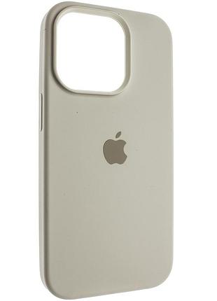 Силиконовый чехол с закрытым низом apple iphone 16 pro max silicon case #11 antic white