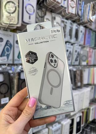 Чехол-накладка space magsafe iphone 15 pro max,чехол с магсейфом для телефона айфон 15 про макс (серый)