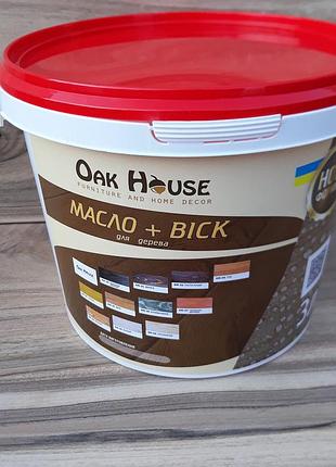 Масло льняное с воском oak house для обработки деревяной вагонки фальш-бруса блок-хауса 3 л.