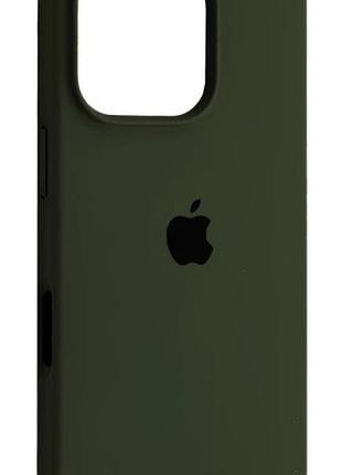 Силиконовый чехол с закрытым низом apple iphone 16 pro silicon case #64 forest green