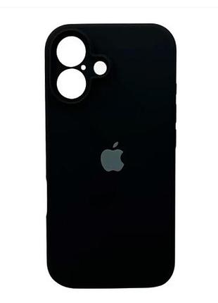 Силиконовый чехол с закрытым низом и камерами apple iphone 16 silicon case #18 black