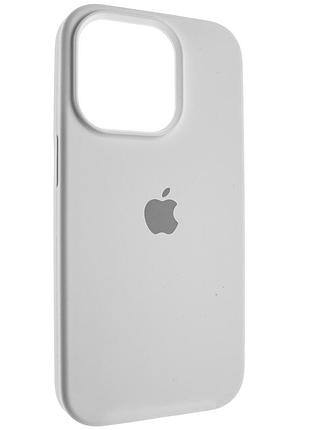 Силиконовый чехол с закрытым низом apple iphone 16 pro max silicon case #09 white