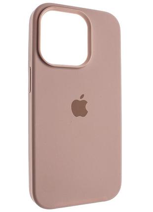 Силиконовый чехол с закрытым низом apple iphone 16 pro max silicon case #19 pink sand