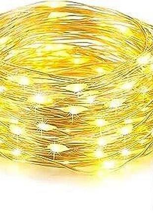 Світлодіодна гірлянда sunlamp крапля роси 200 led, 20м тепле біле світло, батарейки 3аа світлодіодний струнний
