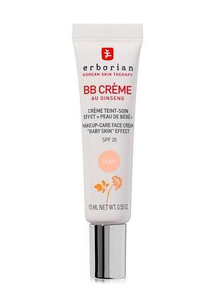 Вв-крем для обличчя erborian bb cream baby skin effect, spf 20, з женьшенем, dore, 15 мл